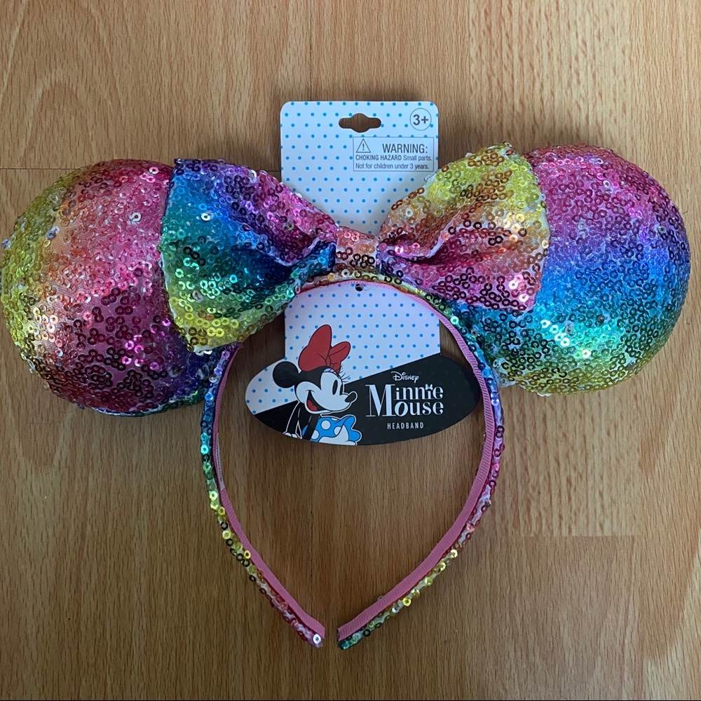 Disney Minnie Mouse Rainbow Sequin Ears Headband